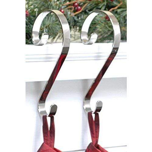 Shiny Silver Stocking Hooks - set of 2 - Christmas.uk