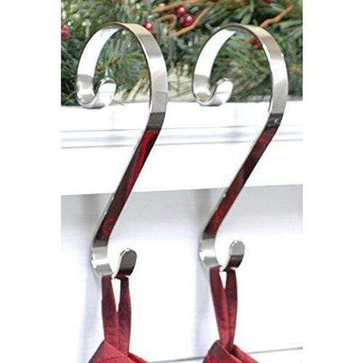 Shiny Silver Stocking Hooks - set of 2 - Christmas.uk