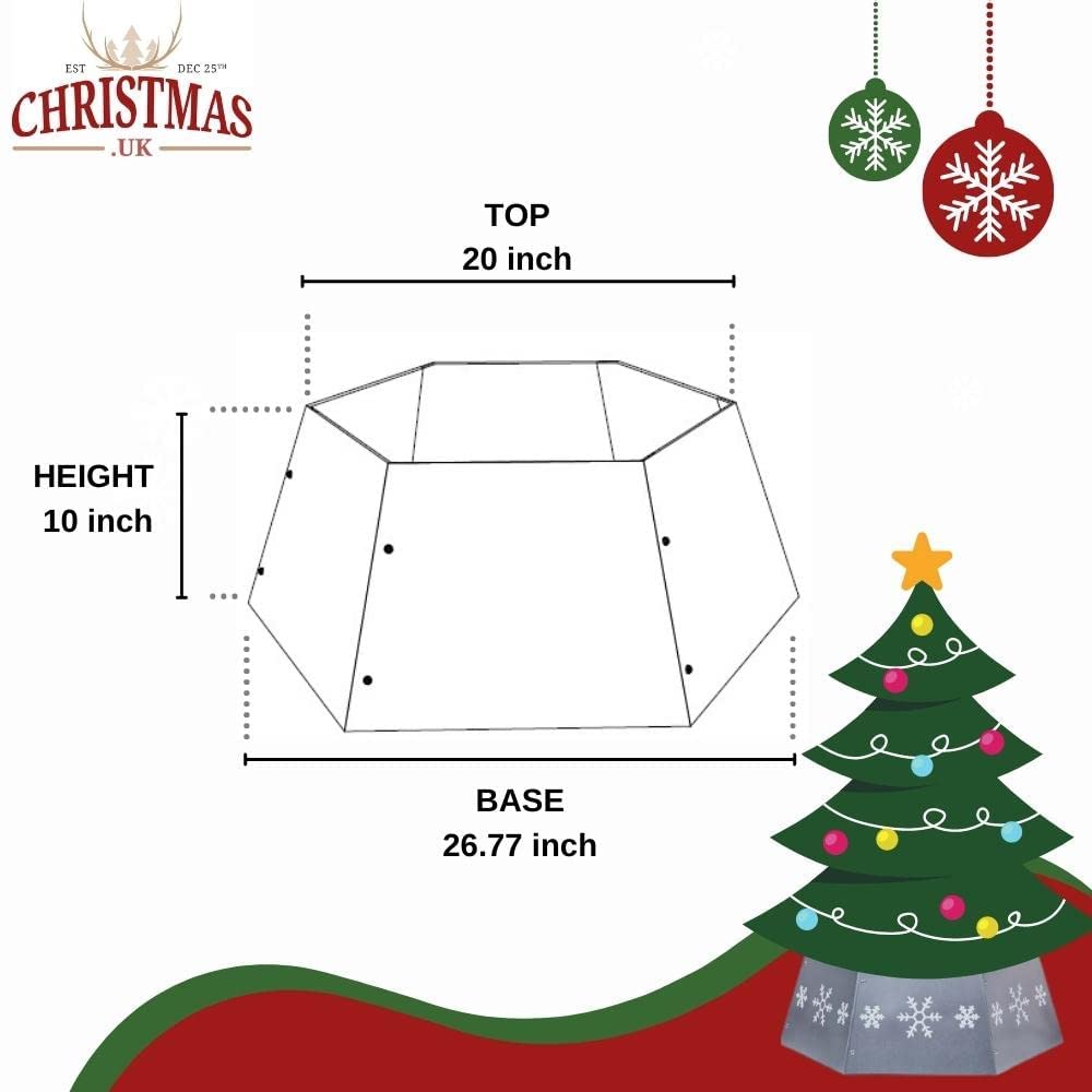 Silver Christmas Tree Collar - Metal Christmas Tree Skirt - Christmas.uk