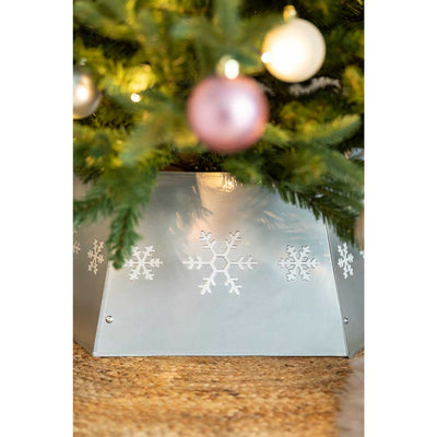 Silver Christmas Tree Collar - Metal Christmas Tree Skirt Christmas UK 5060645720737 I Christmas UK Online Shop