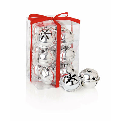 Silver Jingle Bells Box - set of 12 Premier Decorations 5053844059777 I Christmas UK Online Shop