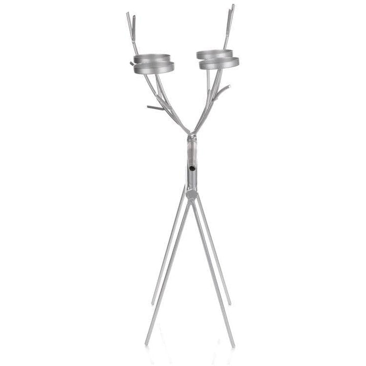 Silver Reindeer Candlelights Holder - 55 cm - Christmas.uk