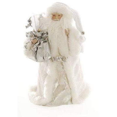 Silver White Santa Claus Tree Topper - 30 cm - Christmas.uk