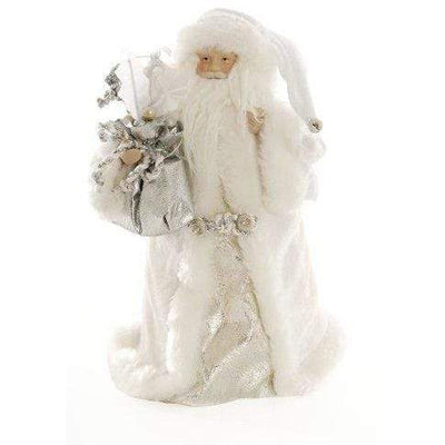 Silver White Santa Claus Tree Topper - 30 cm Festive Productions 5020244108978 I Christmas UK Online Shop