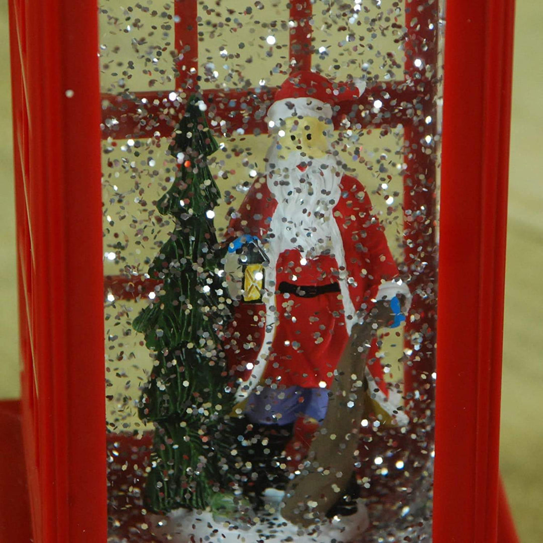 Telephone Box Christmas Decoration - Glitter Water Spinner - Christmas.uk