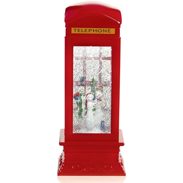 Telephone Box Christmas Decoration - Glitter Water Spinner - Christmas.uk