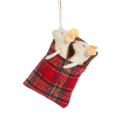 Two in a Bed Mice Decoration - Christmas.uk