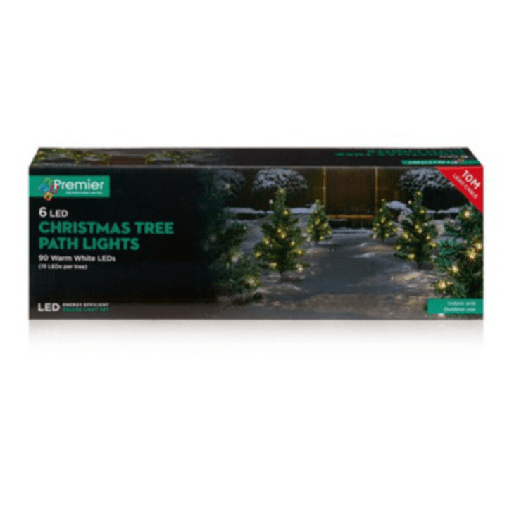 Warm White LED Christmas Tree Pathway Lights - 6 Pack - Christmas.uk