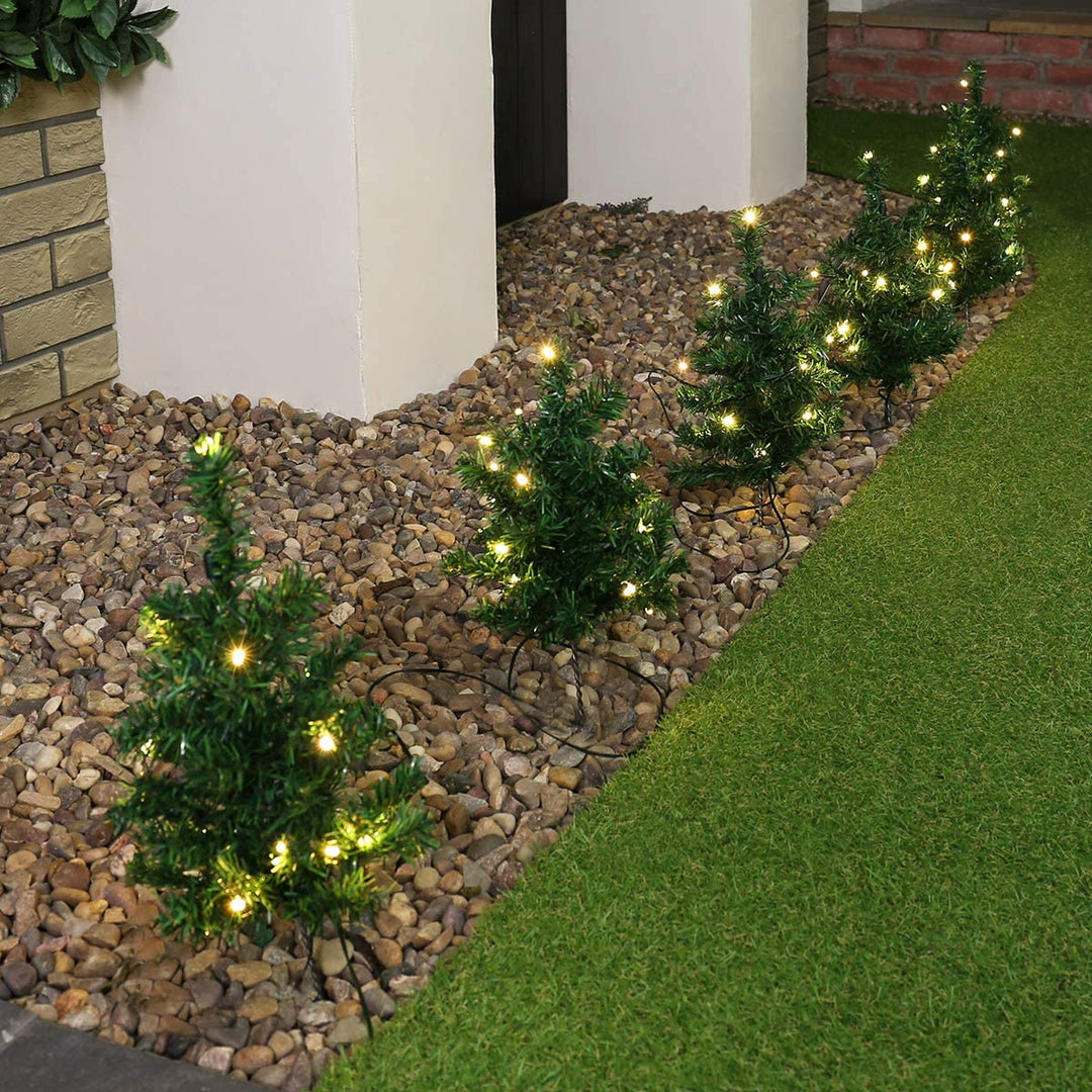 Warm White LED Christmas Tree Pathway Lights - 6 Pack - Christmas.uk