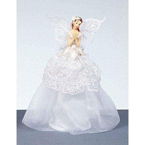White Angel Tree Topper - 23 cm, glitter finish - Christmas.uk