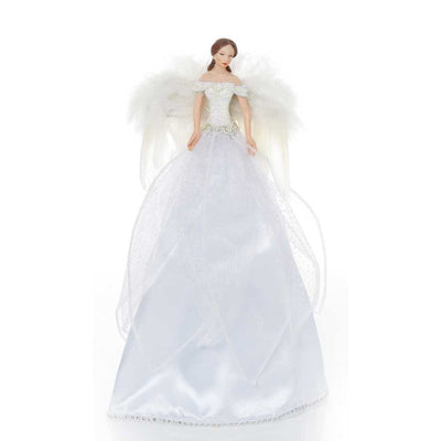 White Fairy Angel Tree Topper - 28 cm Premier 5053844139301 I Christmas UK Online Shop