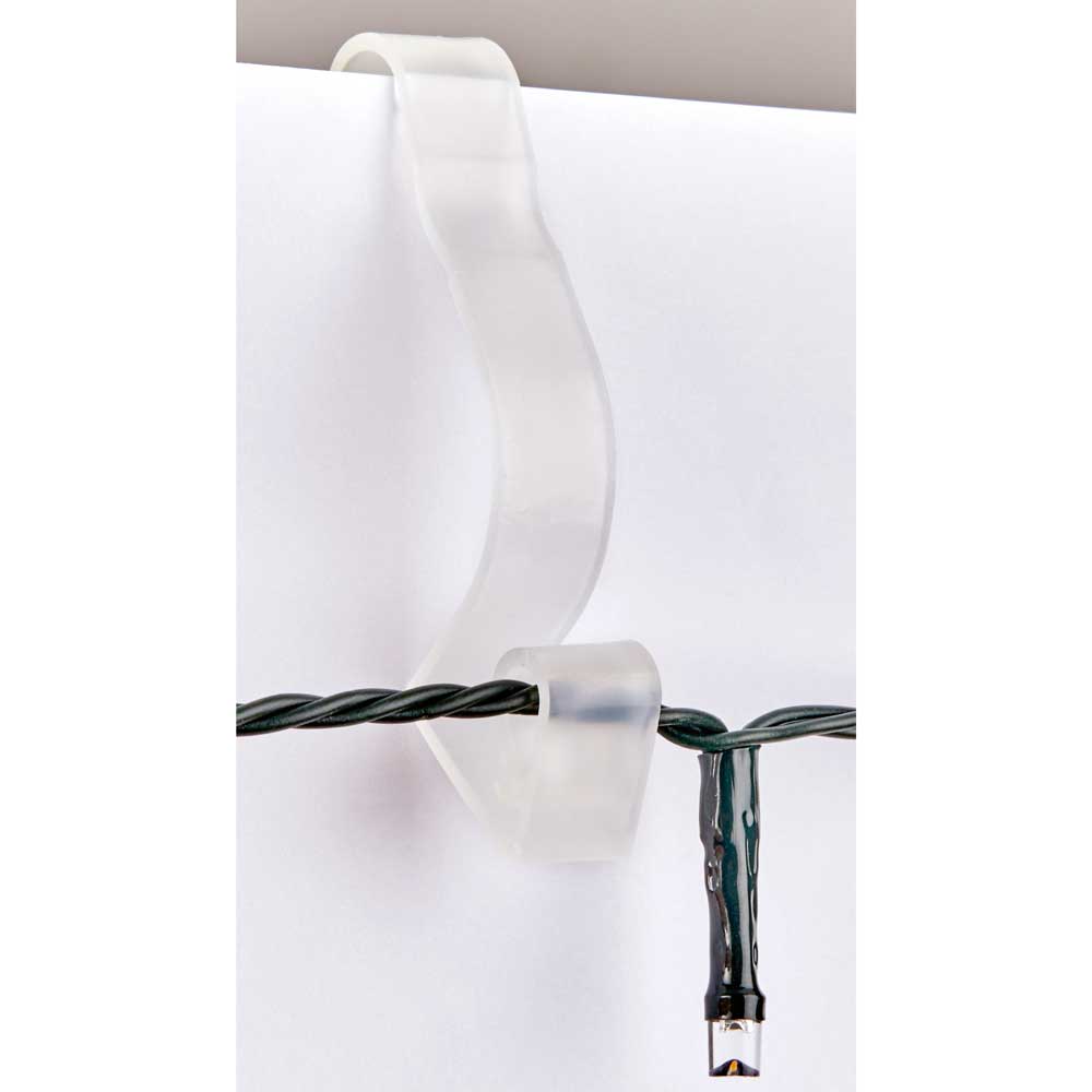 White Giant Gutter Hooks For Outdoor Lights - 16 pcs - Christmas.uk