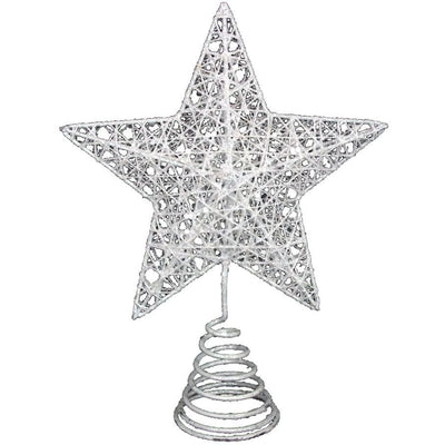 White Iridescent Wire Tree Top Star - 20cm - Christmas.uk