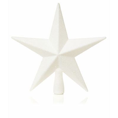 White Tree Top Star - 20 cm, glitter finish - Christmas.uk