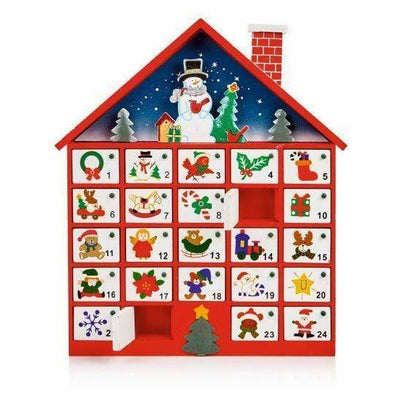 Wooden Advent House - 40 cm - 24 doors Premier Decorations 5016971046768 I Christmas UK Online Shop