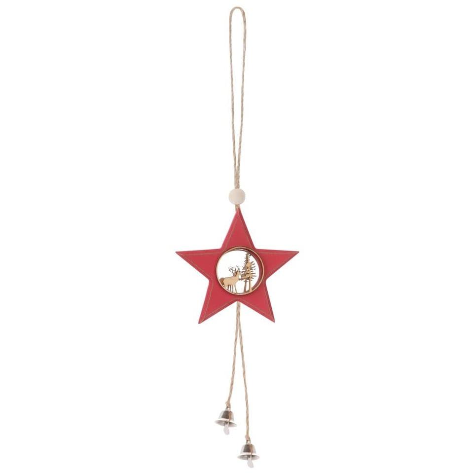 Wooden Christmas Star, Tree & Heart Hanging Decorations - Set of 3 - Christmas.uk