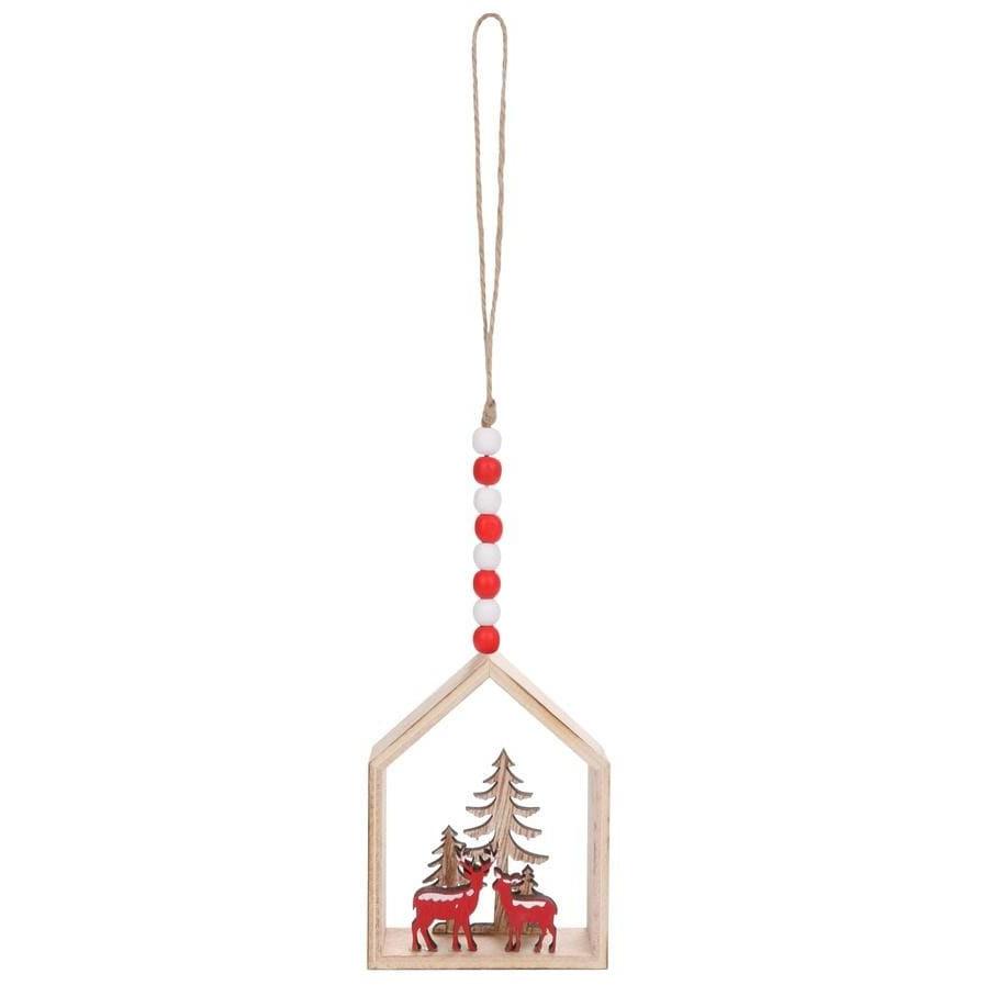 Wooden Hand Painted Santa & Reindeer Scenes - set of 2 - Christmas.uk