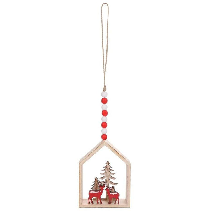 Wooden Hand Painted Santa & Reindeer Scenes - set of 2 - Christmas.uk