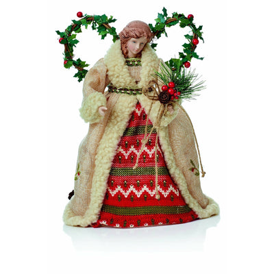 Woodland Christmas Angel Forest Wings Tree Topper - 30cm - Christmas.uk